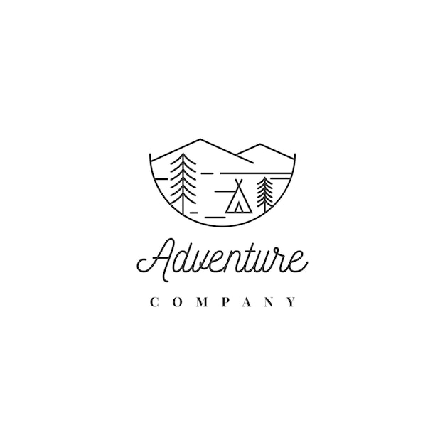 Mountain camp adventure logo design