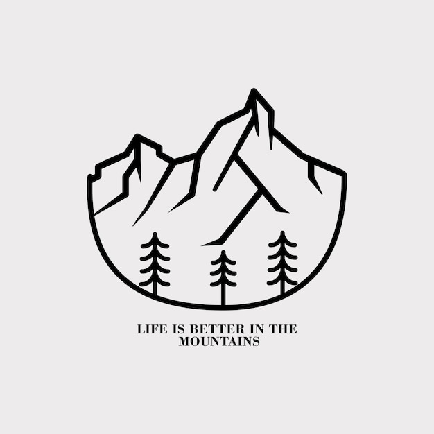 Mountain and camp illustration outdoor adventure Vector graphic for t shirt and other uses