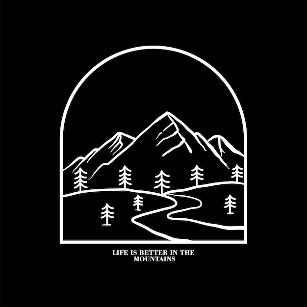 Mountain and camp illustration outdoor adventure Vector graphic for t shirt and other uses