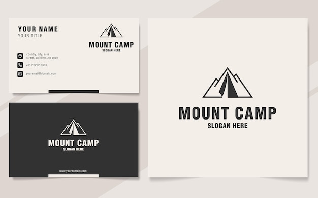 Mountain camp logo template monogram style