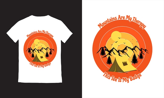 Вектор Горный кемпинг приключенческий винтажный принт-дизайн для футболок и других плакатов с приключенческими буквами o
