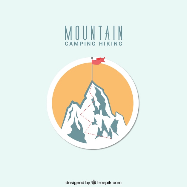 Vettore mountain camping distintivo