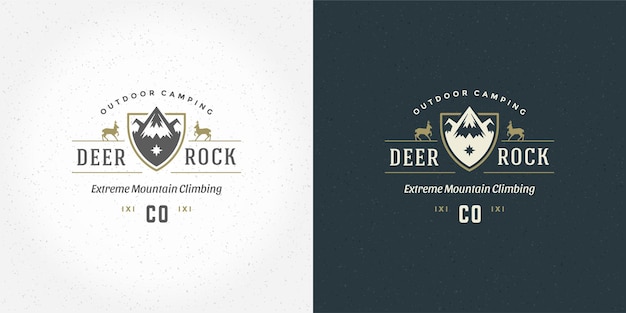 Mountain camping logo embleem buiten