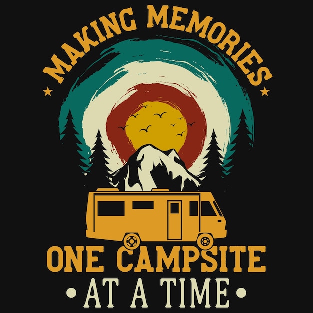 ベクトル mountain camping tシャツデザイン