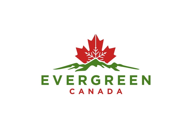 mountain canada logo design maple leaf icon symbol