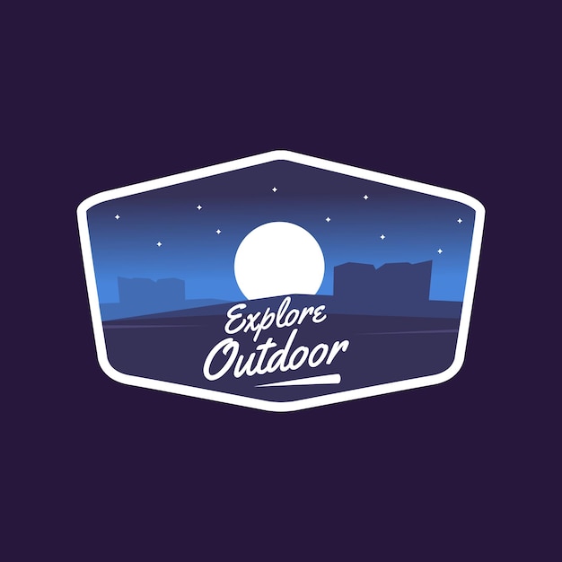 Vector mountain canyon outdoor adventures logo