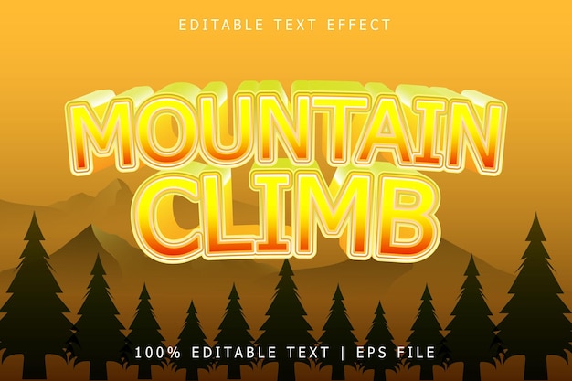 MountainClimb編集可能なテキスト効果3次元エンボスモダンスタイル