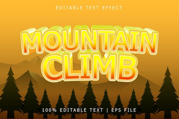 Mountain Climb Editable Text Effect 3 Dimension Emboss Modern Style