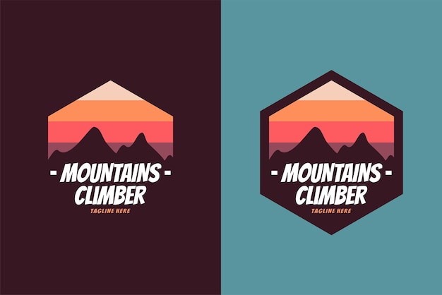 Mountain climber badge vintage logo