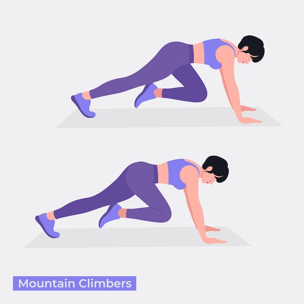 Mountain climbers exercise Woman workout fitness aerobic and exercises