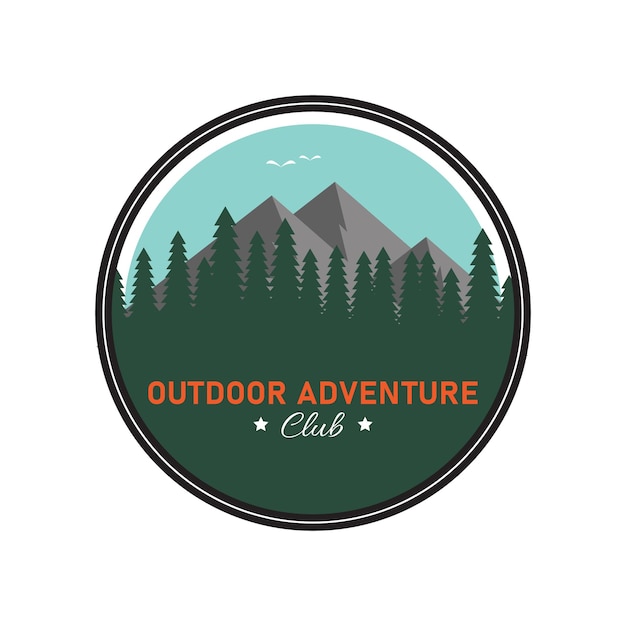 Mountain climbing adventure logo design