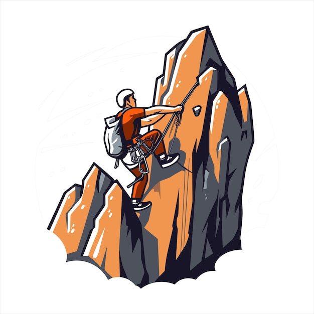 mountain climbing hiking logo vector