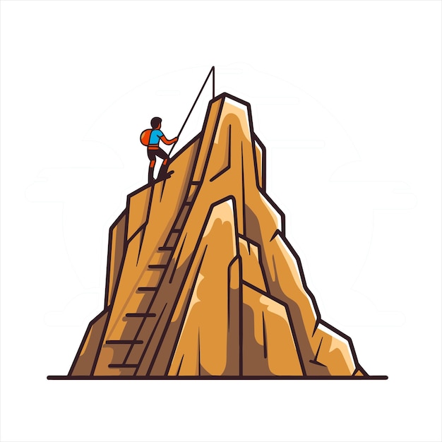 Vector mountain climbing hiking logo vector