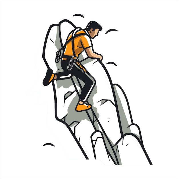 Vector mountain climbing hiking logo vector