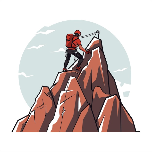 Vetore del logo dell'arrampicata in montagna