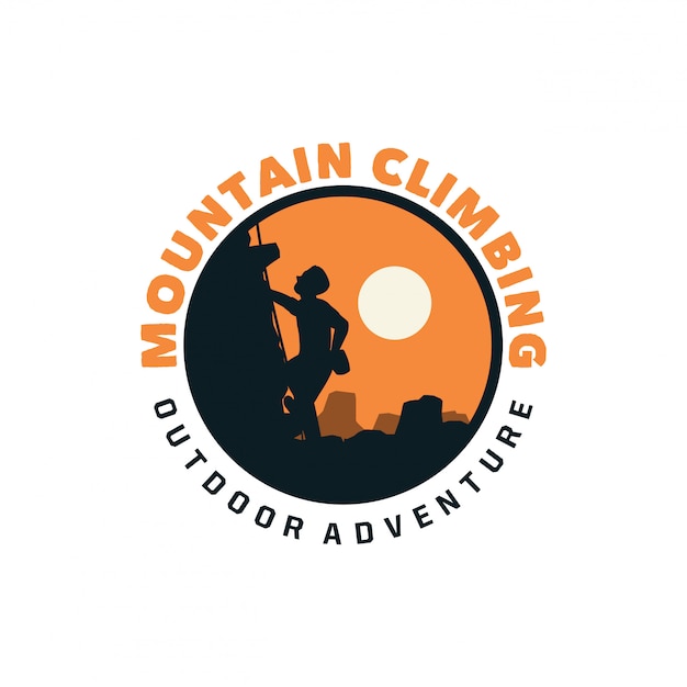 Mountain climbing logotype