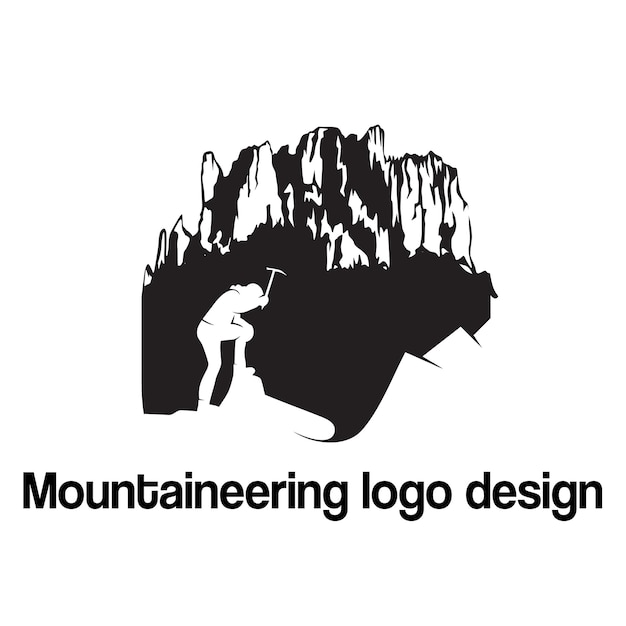 Mountain climbing vector logo design