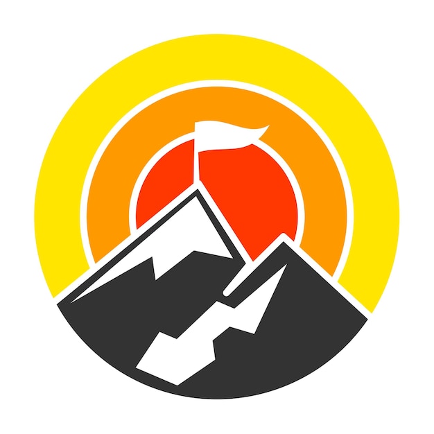 Mountain consulting success logo Icon Illustration Brand Identity