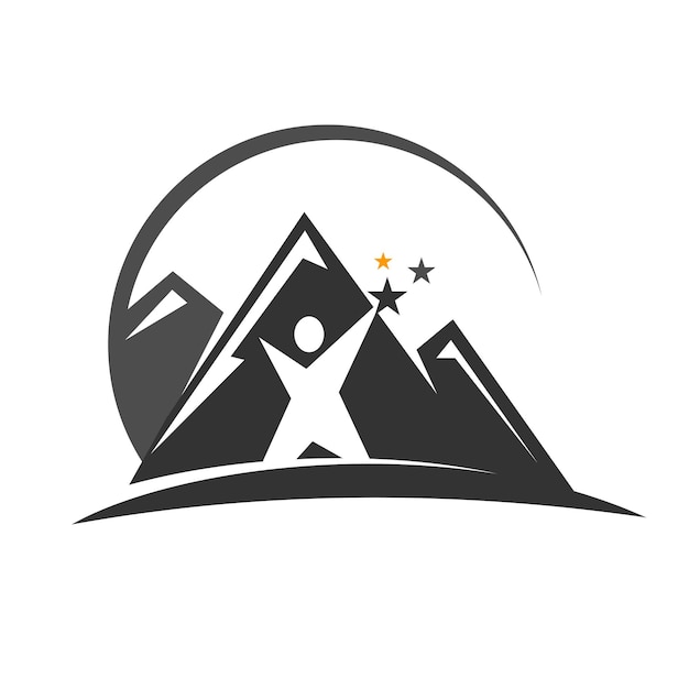 Mountain consulting success logo Icon Illustration Brand Identity