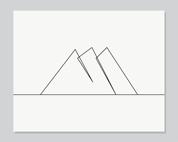 Mountain continuous one line illustration