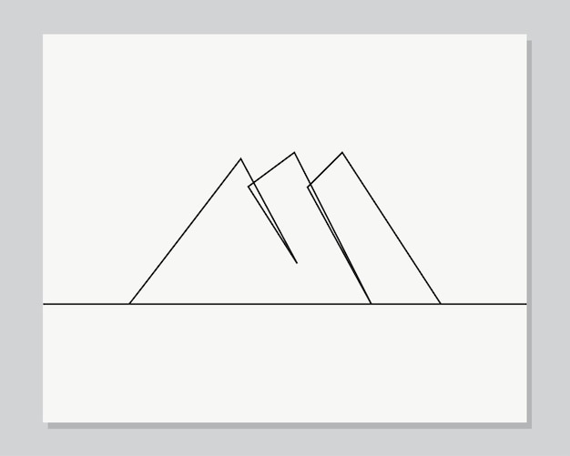 Illustrazione di una linea continua di montagna