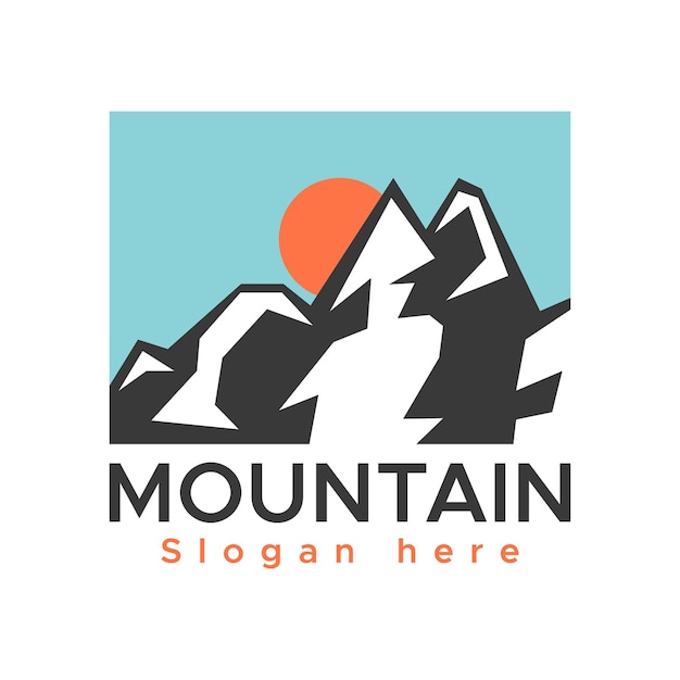 Mountain creative symbol logo design vector template