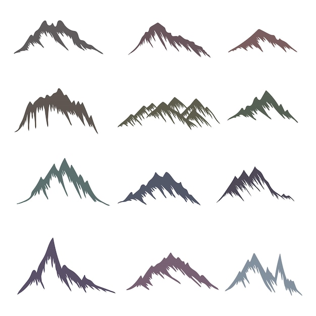 Vector mountain elements set collection vector illustration