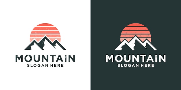 Spedizione in montagna avventura logo design