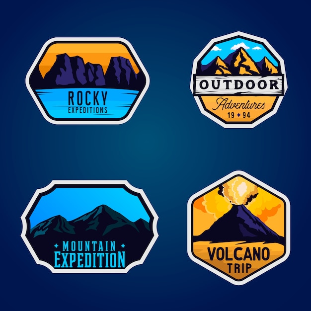 Premium Vector | Mountain expedition badge