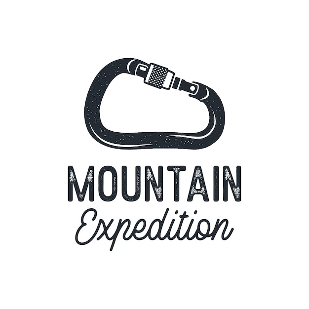 Mountain expedition print with carabiner