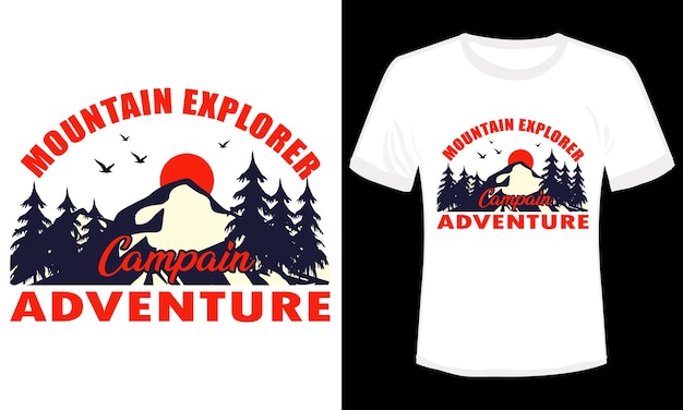 Mountain Explorer Campagne Avontuur Illustratie T-shirt Design