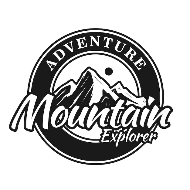 Mountain explorer logo design for badge and other uses