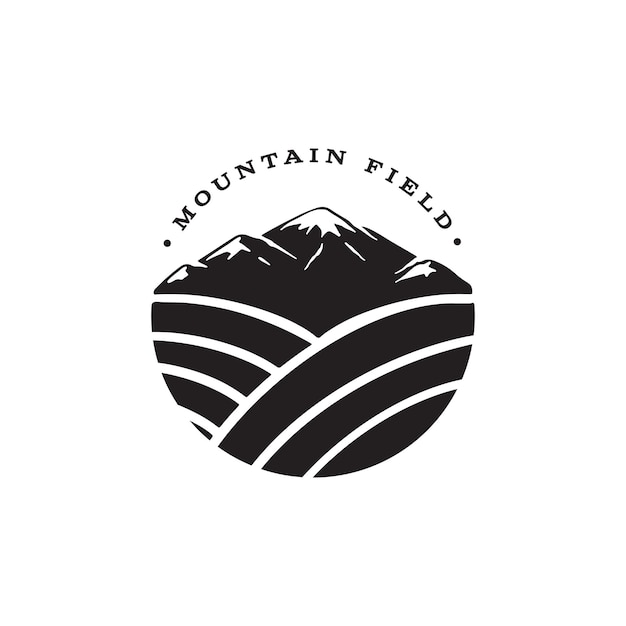 Mountain field logo design template