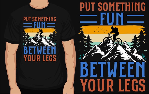 Mountain fietsavonturen tshirt ontwerp