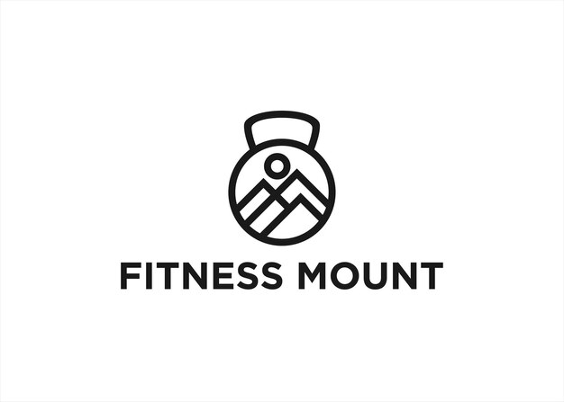 Illustrazione di vettore di progettazione di logo di fitness di montagna