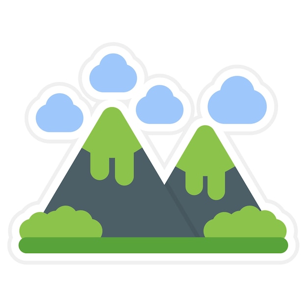 Vector mountain flat illustration