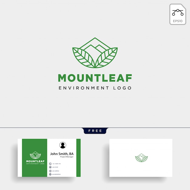 Mountain forest nature badge line simple logo