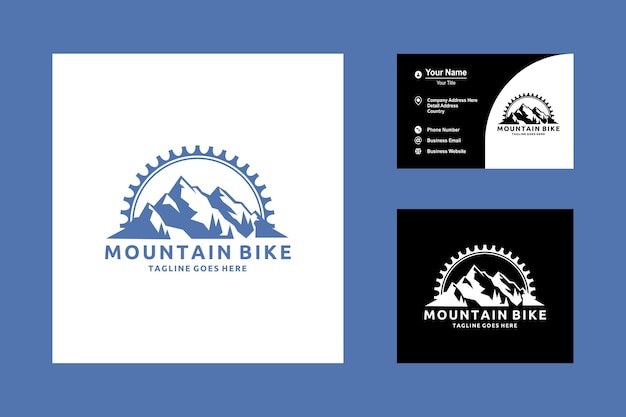 Mountain Gear Bike Bicycle Shop Logo Mountain Logo Vector Logo Icon Template