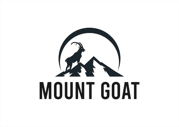 mountain goat logo design vector illustration