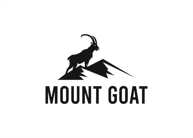 Illustrazione vettoriale di capra di montagna logo design