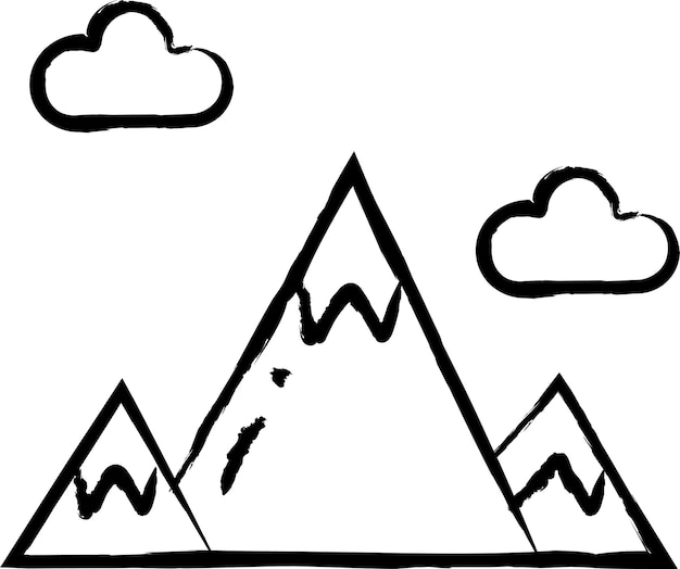 Mountain hand drawn vector illustration