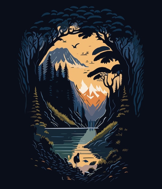 Mountain hiking adventure t shirt design