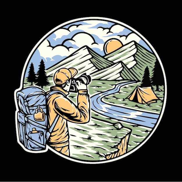 Mountain Hiking amp Camping Tshirt Design