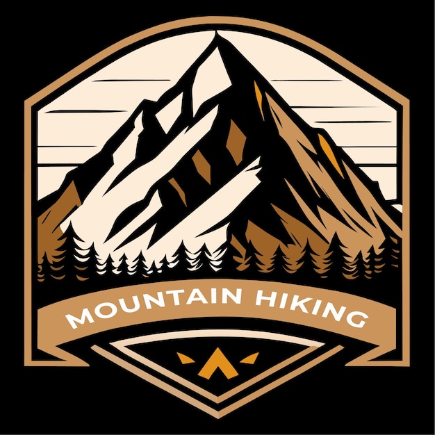 Vector mountain hiking club logo