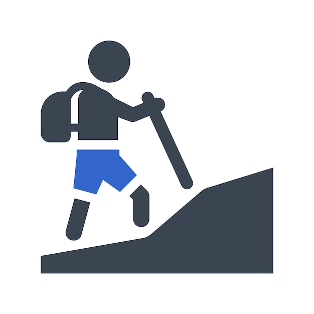 Mountain hiking icon