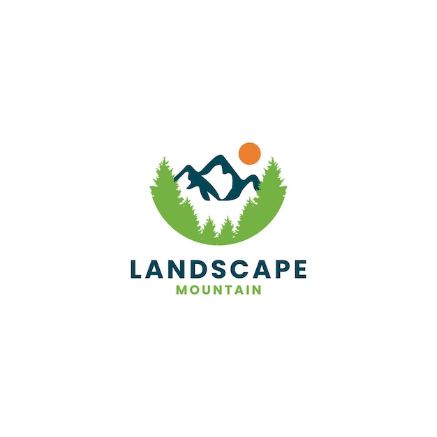 Mountain hill landscape logo design. nature panorama logo template