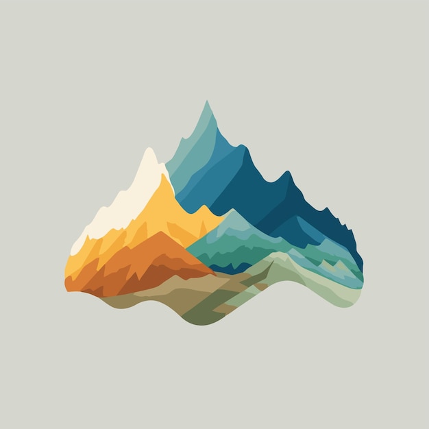 ベクトル 山の丘のロゴ デザイン ベクトル自然風景冒険イラスト