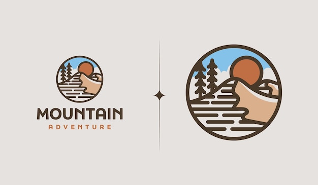 Vector mountain hill top logo template universal creative premium symbol vector illustration creative minimal design template symbol for corporate business identity