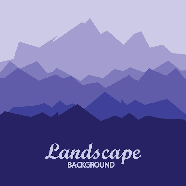 Mountain hills landscape background vector