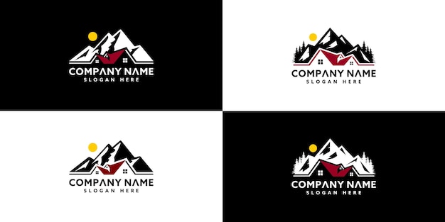 Mountain and home logo vector design